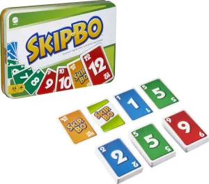 Mattel Games ​Skip Bo Card Game in Decorative Tin with 162 Cards, Sequencing Family Game for 2 to 6 Players, Kids Gift for Ages 7 Years & Older (Amazon Exclusive)