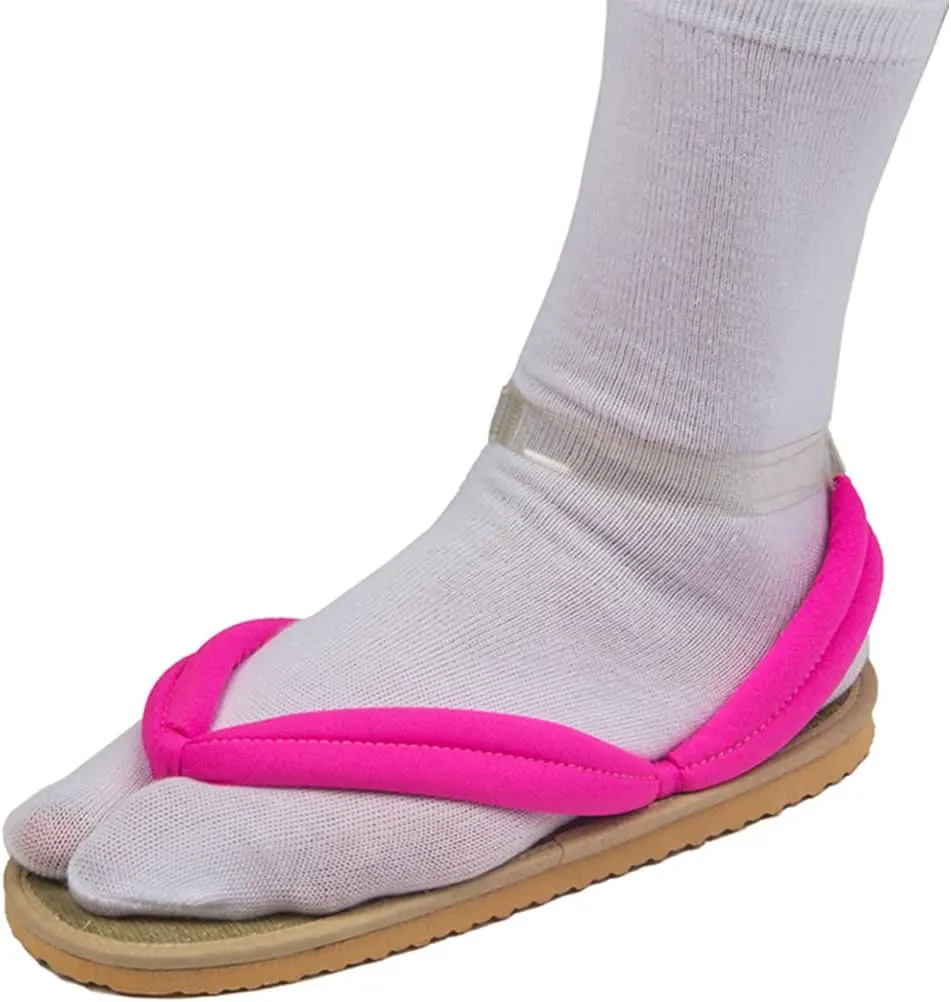 MEADOO Unisex Tanjirou Shinobu Zenitsu Cosplay Clog Shoes Kimetsu no Yaiba Cosplay Geta Sandals Prop Oshitari with Socks