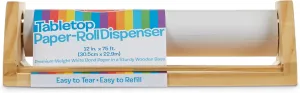 Melissa & Doug Wooden Tabletop Paper Roll Dispenser With White Bond Paper (12 inches x 75 feet) Drawing For Kids Art, Craft Roll For Kids