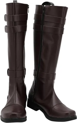 Mens Anakin Skywalker Costume Boots Obi Wan Kenobi Cosplay Leather Boots Jedi Boots Shoes Halloween Cosplay Prop