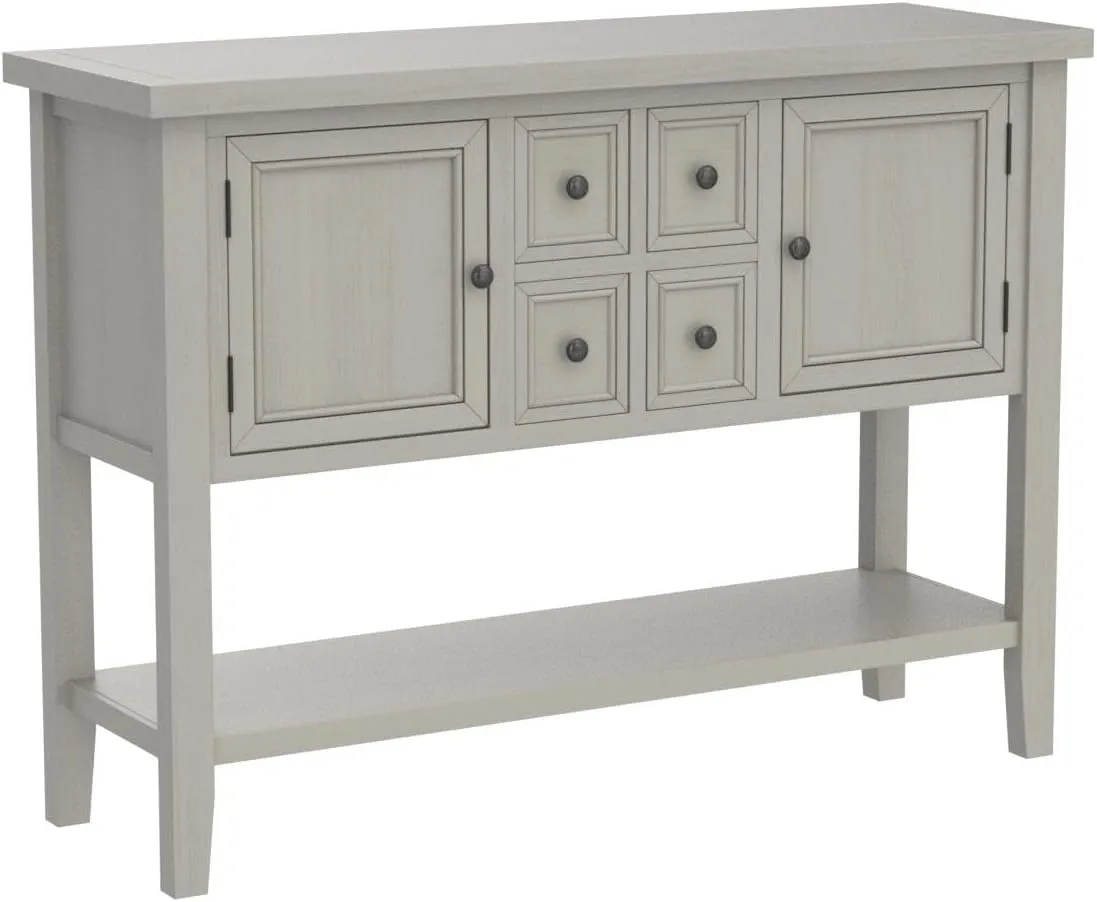 Merax Modern Wood Buffet Table with Storage Shelf, 2 Drawers and 2 Cabinets Buffet Coffee Bar Cabinet for Living Room Dinning Room Kitchen (Antique Gray)