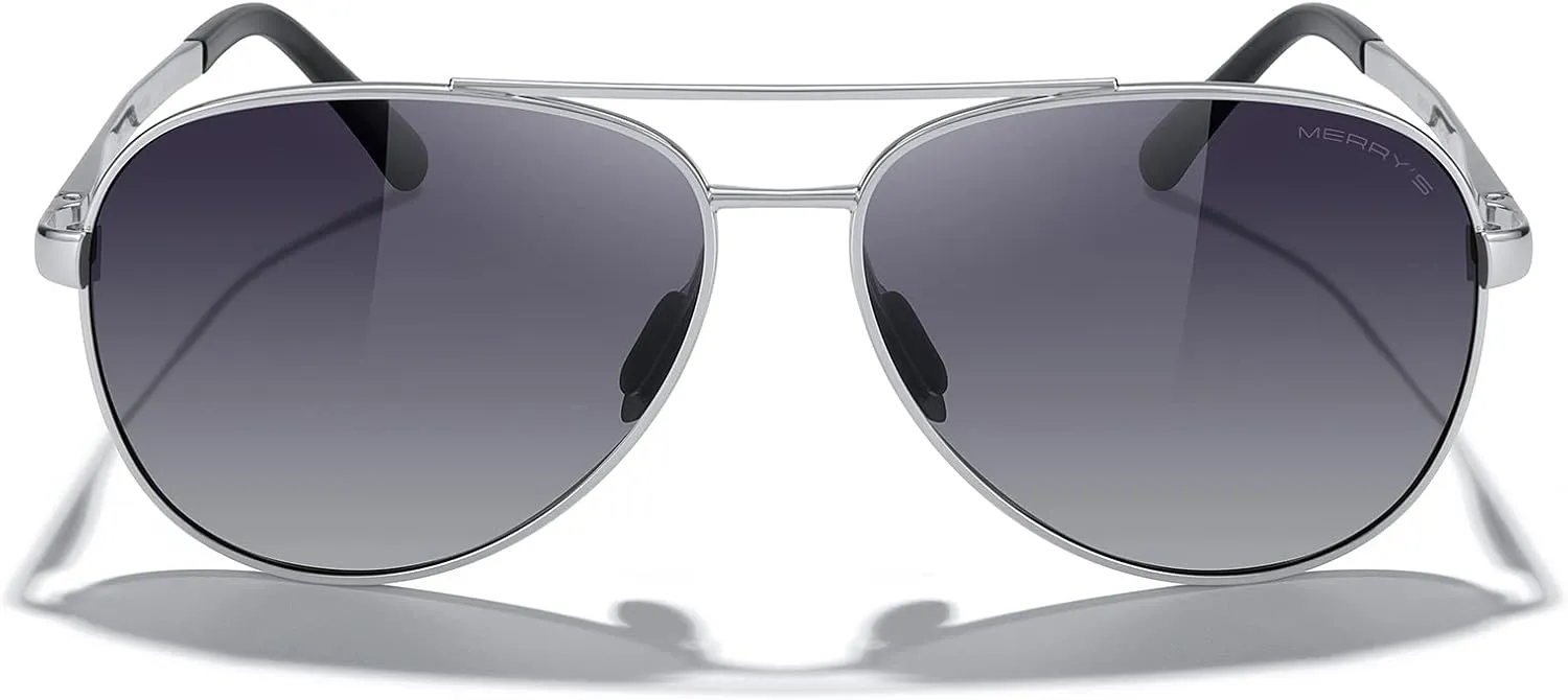 MERRY'S Aviator Sunglasses for Men Women - Polarized Driving Sun glasses Mirrored Lens UV 400 Protection 58 MM