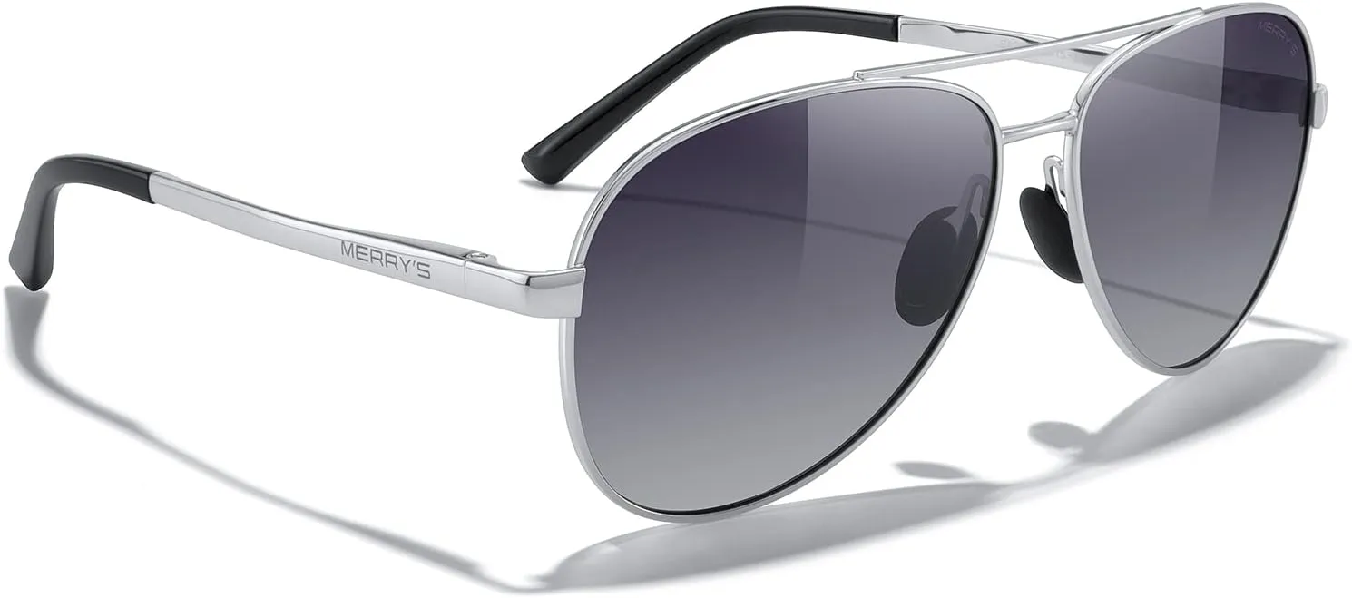 MERRY'S Aviator Sunglasses for Men Women - Polarized Driving Sun glasses Mirrored Lens UV 400 Protection 58 MM