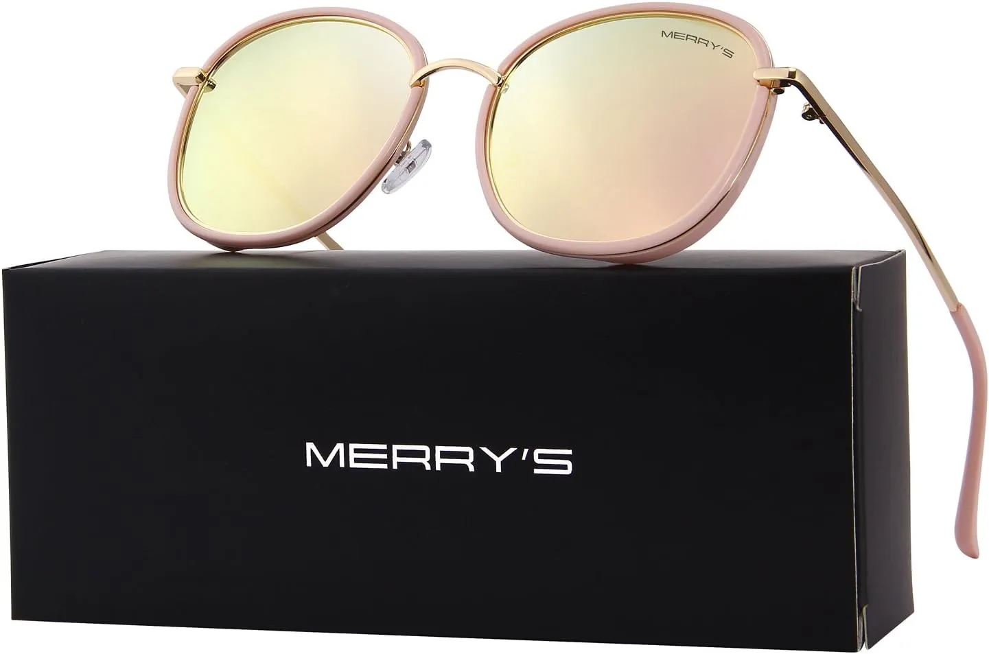 MERRY'S Polarized Sunglasses for Women Retro Oversized Sun Glasses Metal Temple S6108