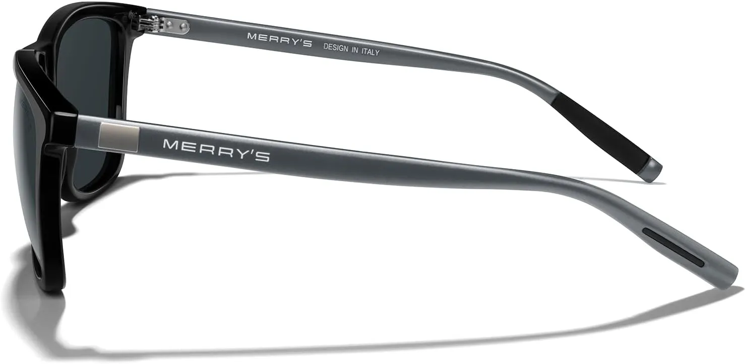 MERRY'S Unisex Polarized Sunglasses for Women Men Classic Retro Designer Style Aluminum Legs