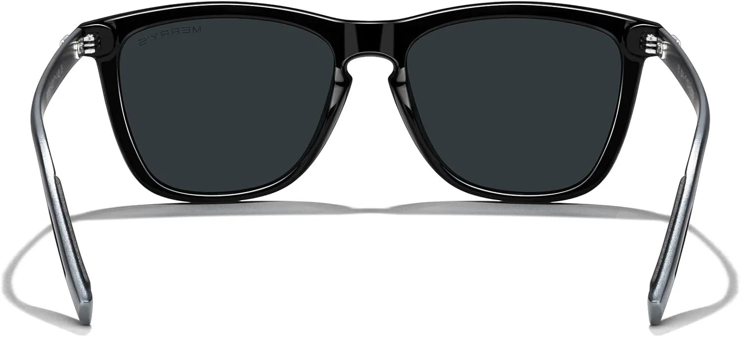 MERRY'S Unisex Polarized Sunglasses for Women Men Classic Retro Designer Style Aluminum Legs
