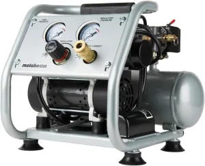 Metabo HPT Quiet Air Compressor, Portable 1 Gallon Oil-Free Air Compressor, Ultra-Quiet Operation at 59 dB, Universal Quick Coupler for Fast Tool Changes, Compact and Lightweight, EC28M