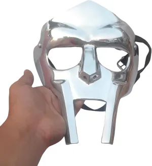 MF Doom Gladiator Face Mask Fantasy Party Costume Roman Gladiators Arena Maximus Helmet mf doom Movie viking Prop Solid Aluminum (Halloween Face Mask)