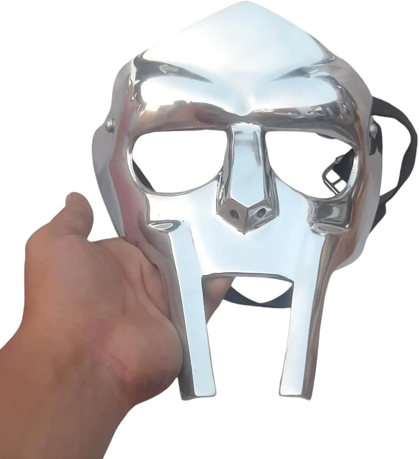 MF Doom Gladiator Face Mask Fantasy Party Costume Roman Gladiators Arena Maximus Helmet mf doom Movie viking Prop Solid Aluminum (Halloween Face Mask)