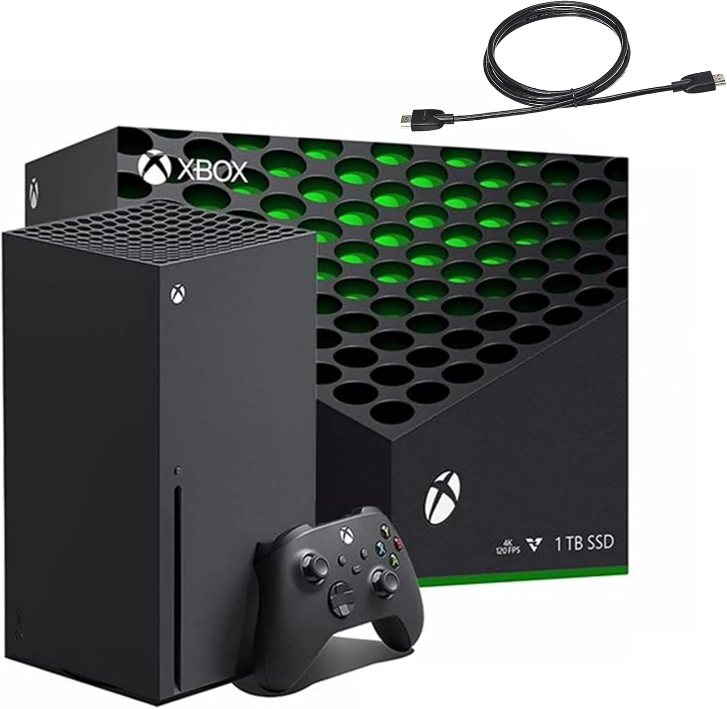 Microsoft Xbox Series X 1TB Gaming Console Console   1 Wireless Controller - Backward Compatible with Thousands of Games, Fine-Tuned Performance, True 4K Gaming, Up to 120 FPS - HDMI_Cable
