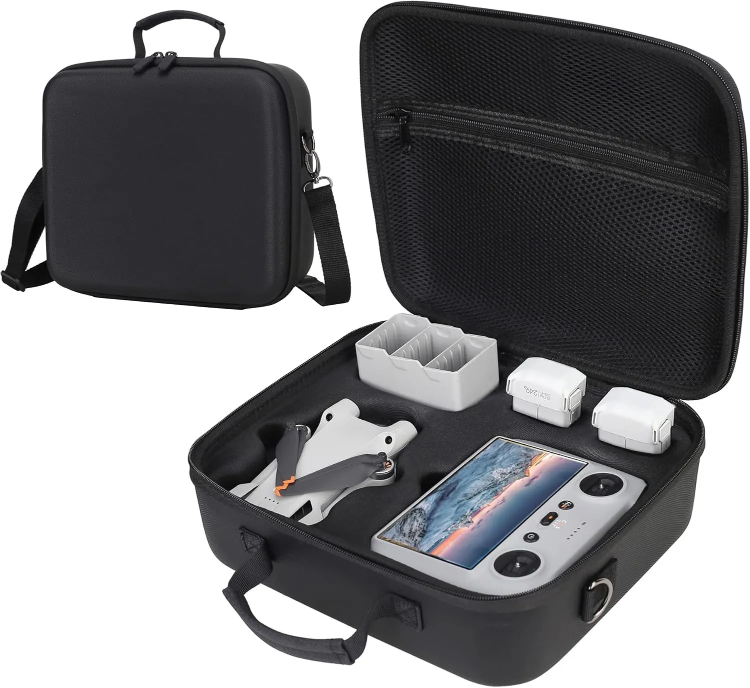 Mini 3 Carrying Case - Portable Travel Shoulder Bag for DJI Mini 3 Pro Compatible with DJI RC/RC-N1 Remote Controller, Battery, Charging Hub and Other Drone Accessories