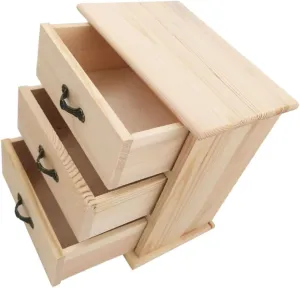 Miniature Desk Organizer with Three Tier Drawers Compact Storage Box for Office and Home Decorative Miniature Cabinet with Storage Drawers for Dollhouse and Accessories