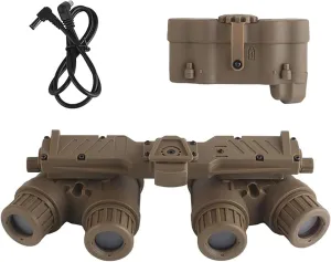 Model GPNVG18 Four-Tube Binocular Night Vision Goggles Model Fast Helmets Support Accessories, Cosplay Prop(Tan)