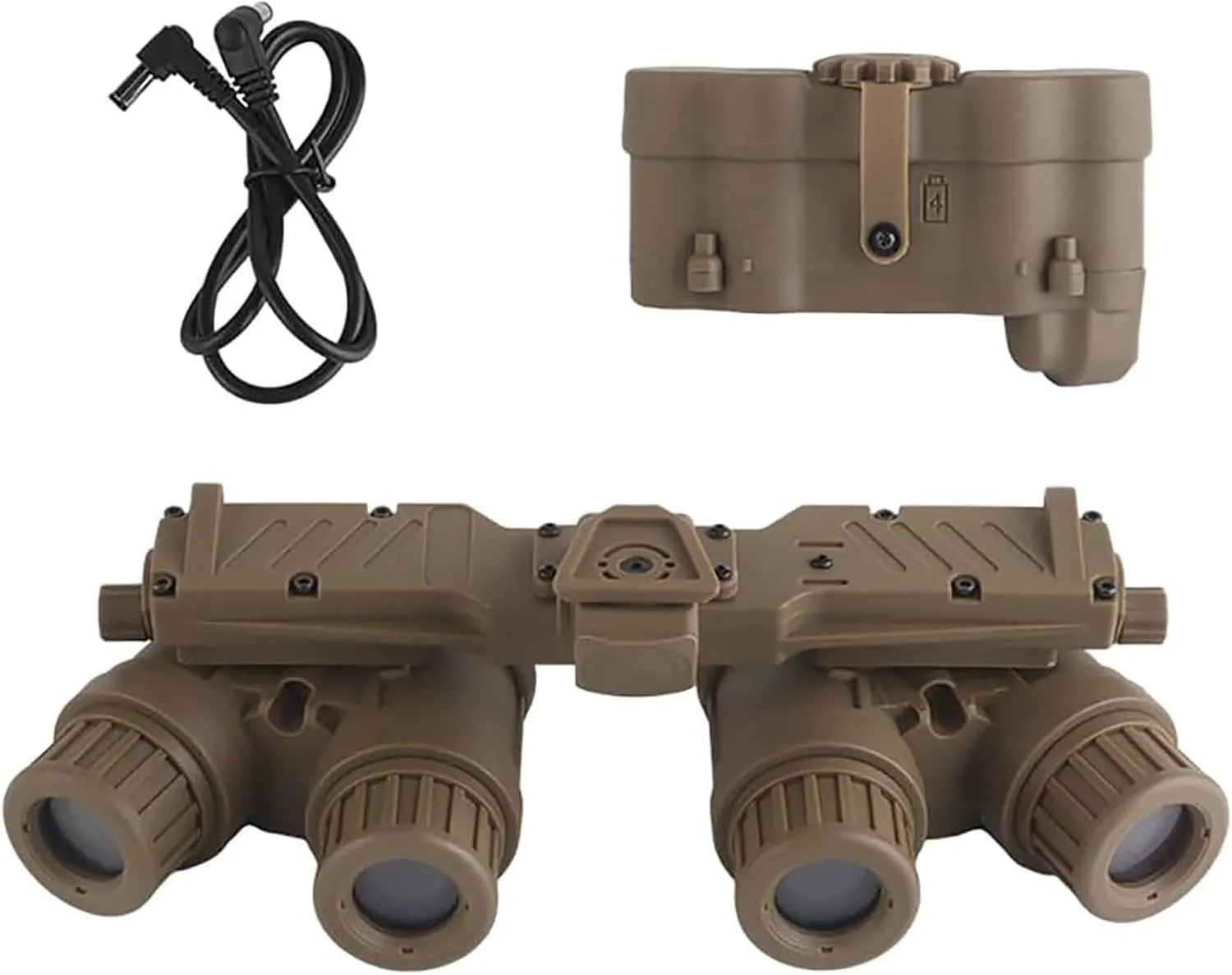 Model GPNVG18 Four-Tube Binocular Night Vision Goggles Model Fast Helmets Support Accessories, Cosplay Prop(Tan)
