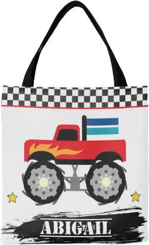Monster Truck Canvas Tote Bag Aesthetic Reusable Grocery Shopping Bags Shoulder Bag Book Tote Gifts