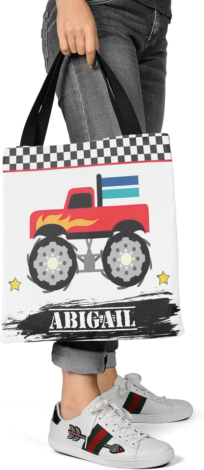 Monster Truck Canvas Tote Bag Aesthetic Reusable Grocery Shopping Bags Shoulder Bag Book Tote Gifts