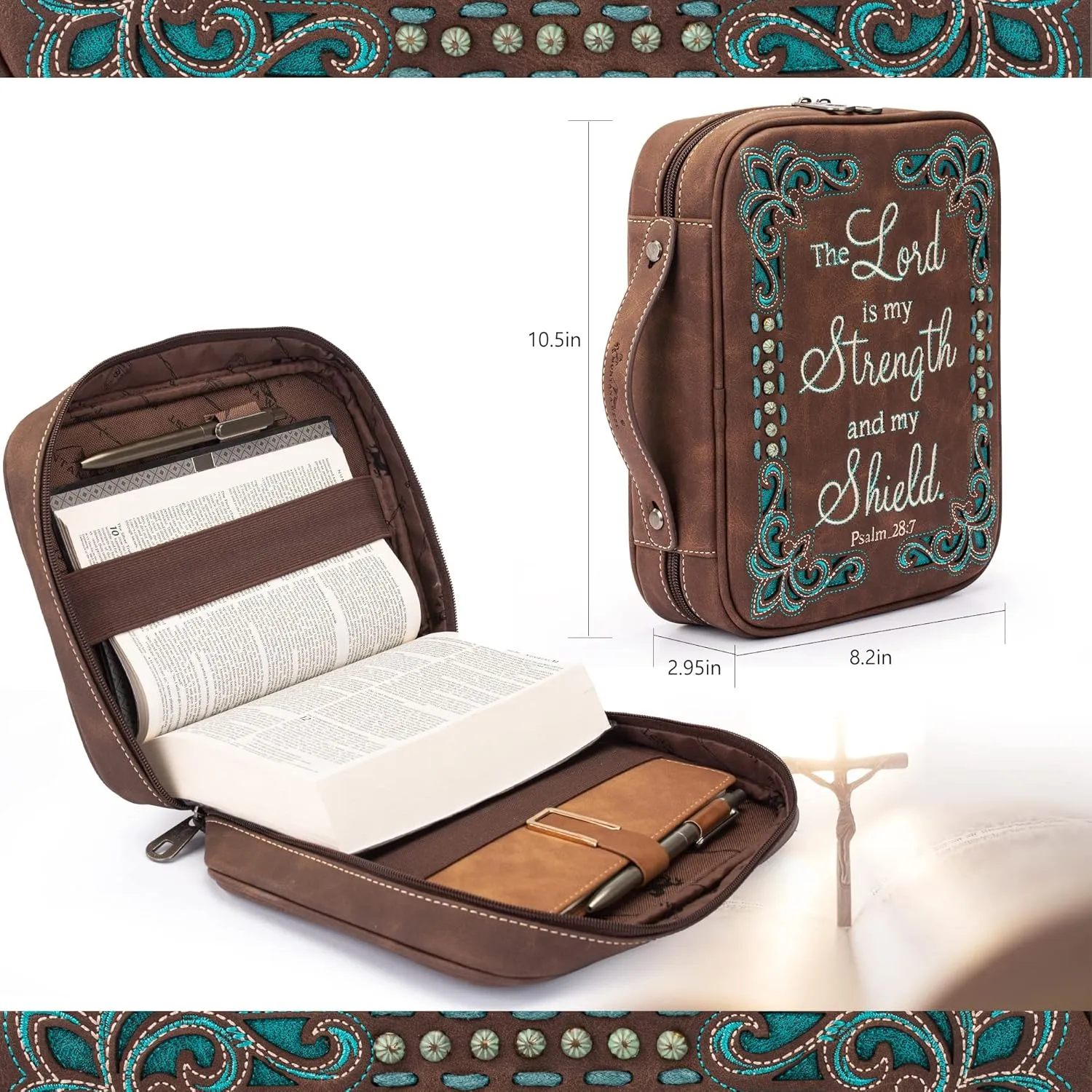 Montana West Western Style Embroidered Bible Covers for Women Men Book Carrying Case Church Bag Outdoor Bible Protective