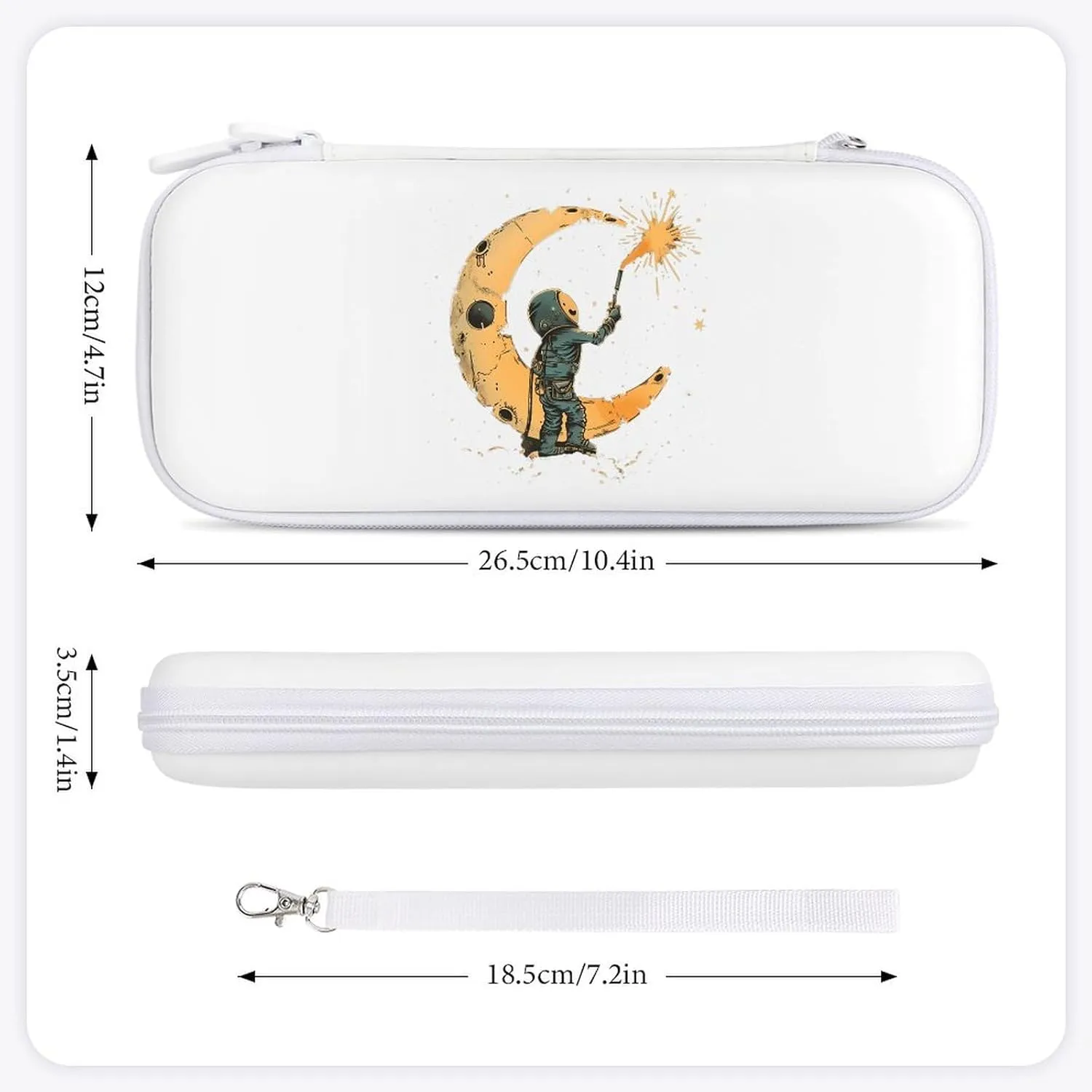 Moon Maintenance Welder Hard Shell Travel Case with Rope 15 Game Card Pockets Compatible with Switch Protective
