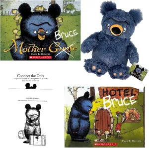 Mother Bruce Book Series by Ryan T Higgins Gift Set Includes Mother Bruce and Hotel Bruce (Book #1 and 2), Book Character Bruce Plush Stuffed Animal Bear and Activity Page