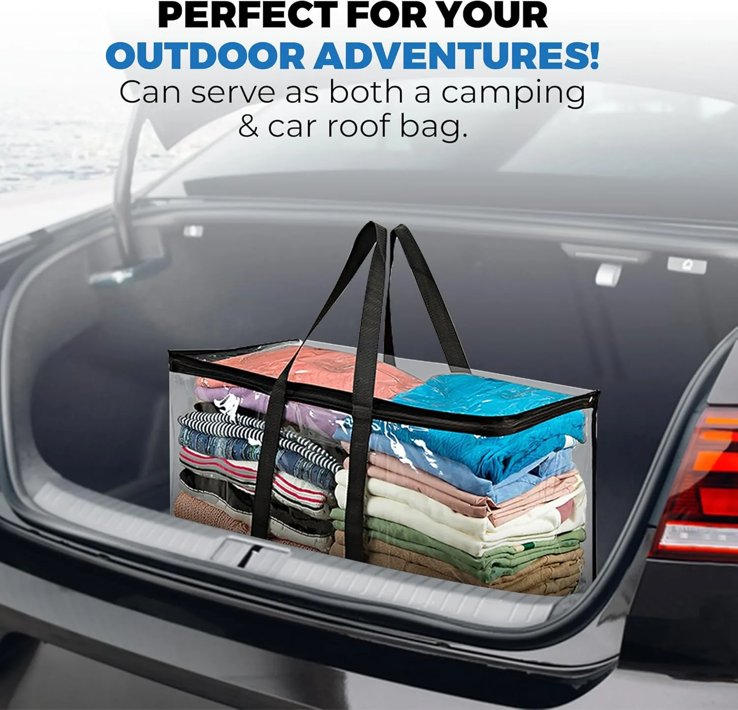 Moving Bags with Handles 25x14x12 - Large Zippered Storage Totes for Packing and Organizing, Ideal for College Students and Travel, 2 Pack