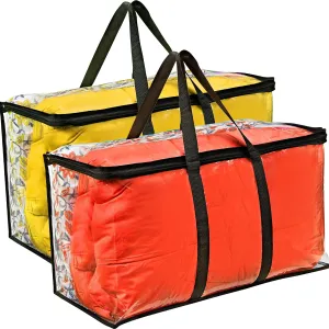 Moving Bags with Handles 25x14x12 - Large Zippered Storage Totes for Packing and Organizing, Ideal for College Students and Travel, 2 Pack