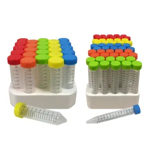 MTC Bio C2751 SpectraTube™ 50mL PP (29x115mm), flat rainbow screw cap, bulk bags, 25 tubes of each color per bag, 4 bags of each color per pack , 500/cs