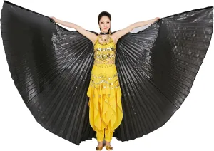 MUNAFIE Belly Dance Isis Wings with Sticks for Adult Belly Dance Costume Angel Wings for Halloween Carnival Performance