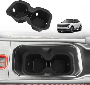 Muslogy Center Console Cup Holder Inserts Compatible with 2025 Nissan Kicks Accessories Middle Console Armrest Front Drink Stopper Non-Slip Silicone Rubber Organizer Drink Cup Holder Organizer