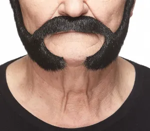 Mustaches Self Adhesive Fake Beard, Novelty, Pedal to The Metal False Facial Hair, Costume Accessory for Adults, Black Lustrous Color