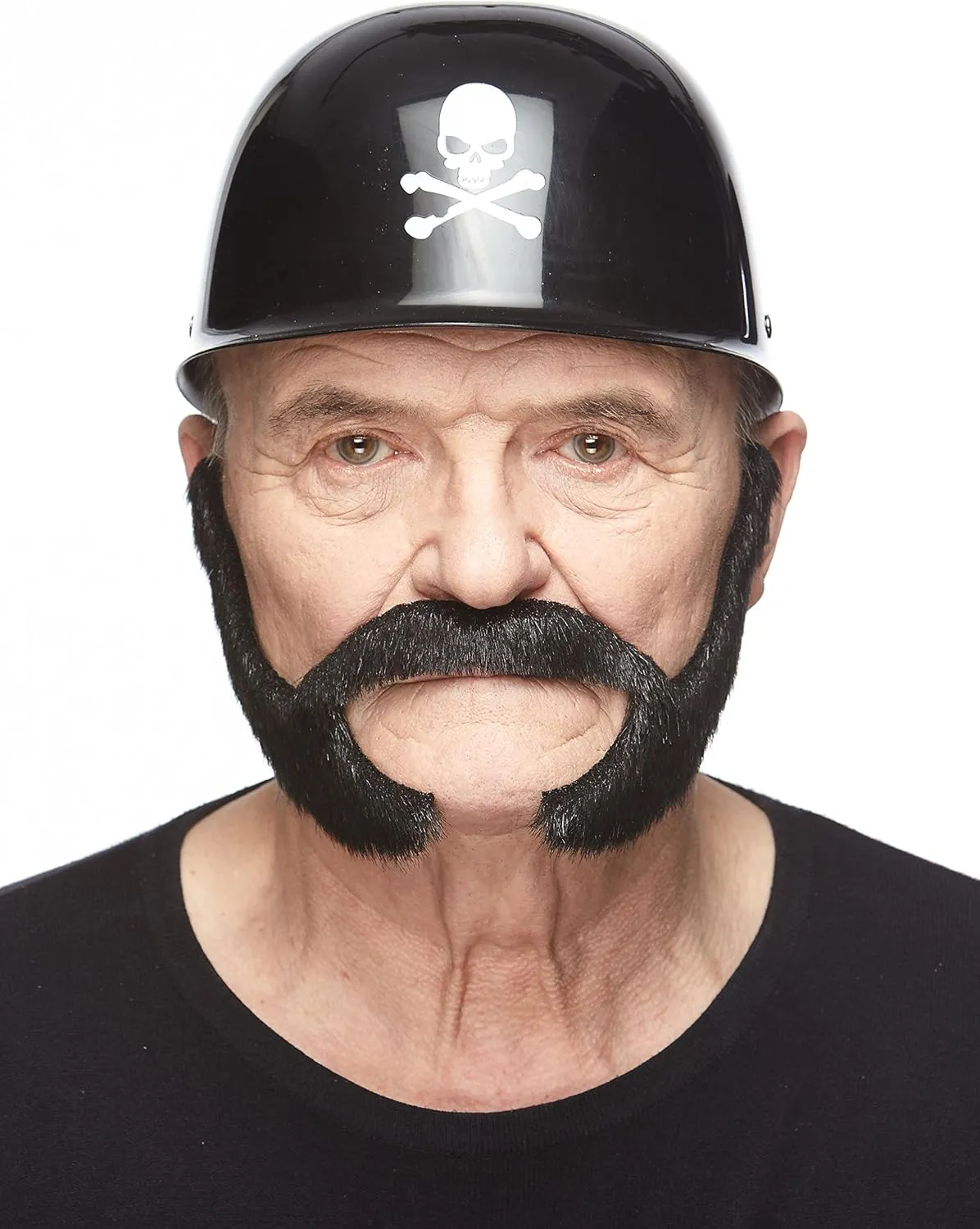 Mustaches Self Adhesive Fake Beard, Novelty, Pedal to The Metal False Facial Hair, Costume Accessory for Adults, Black Lustrous Color