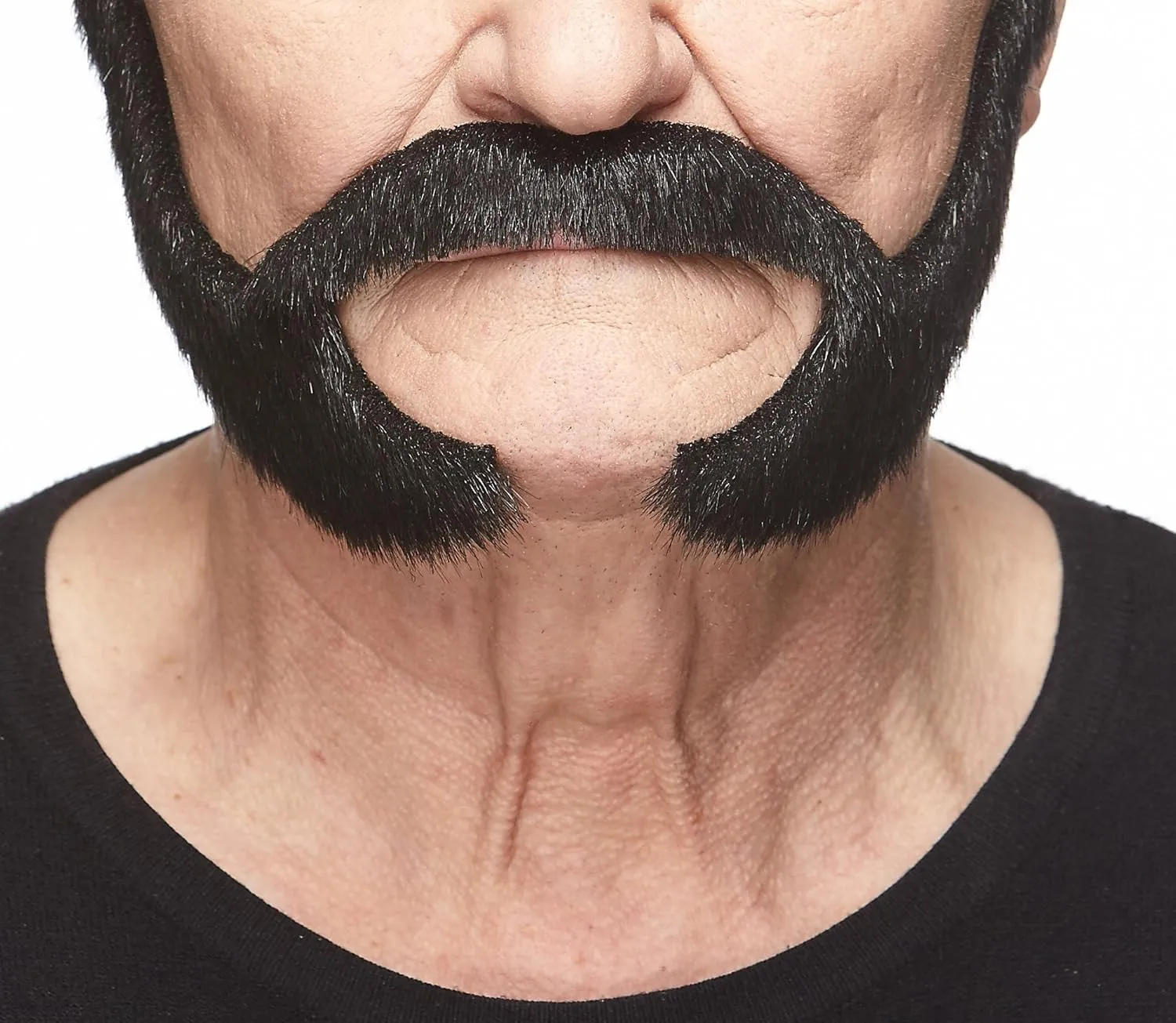 Mustaches Self Adhesive Fake Beard, Novelty, Pedal to The Metal False Facial Hair, Costume Accessory for Adults, Black Lustrous Color