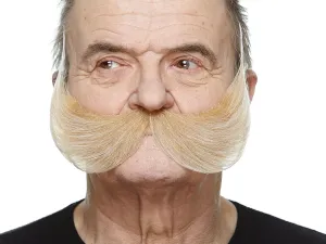 Mustaches Self Adhesive Fisherman's Fake Mustache, Novelty, False Facial Hair, Costume Accessory for Adults, Blond Color