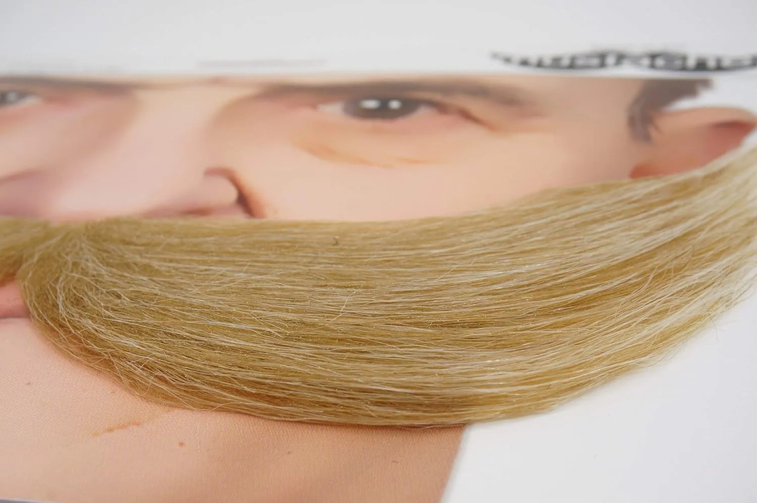 Mustaches Self Adhesive Fisherman's Fake Mustache, Novelty, False Facial Hair, Costume Accessory for Adults, Blond Color