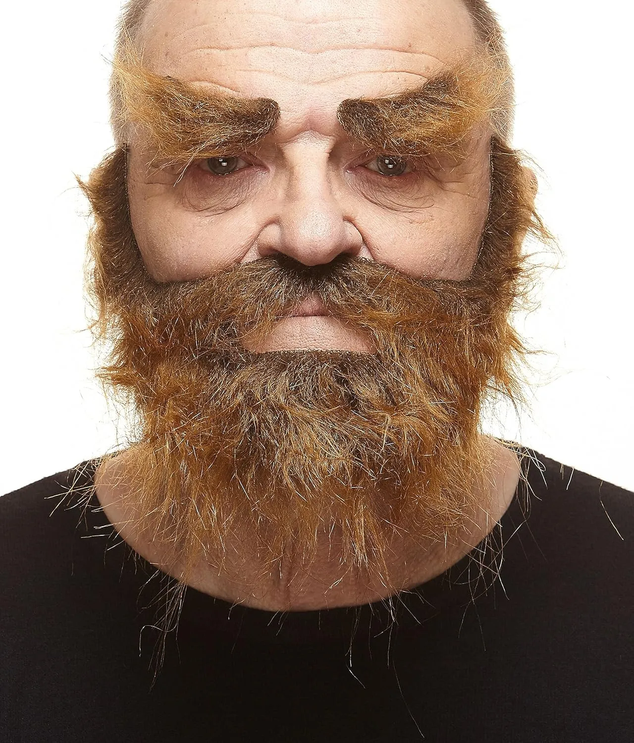 Mustaches Self Adhesive, Novelty, Realistic, Traper Fake Beard Fake Mustache and Fake Eyebrows, Brown Color