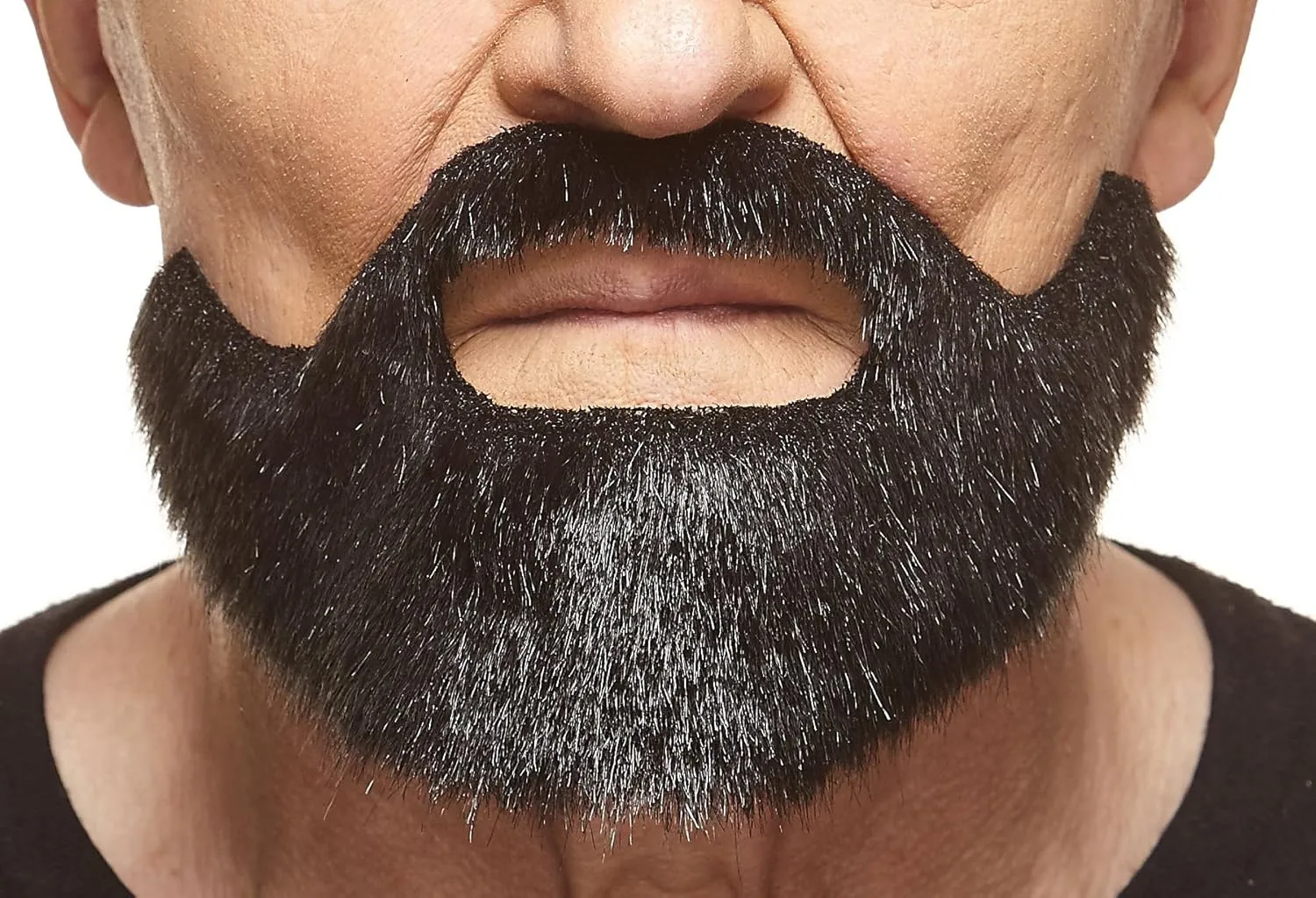 Mustaches Self Adhesive, Novelty, Short Boxed Fake Beard, False Facial Hair, Costume Accessory for Adults, Black Lustrous Color