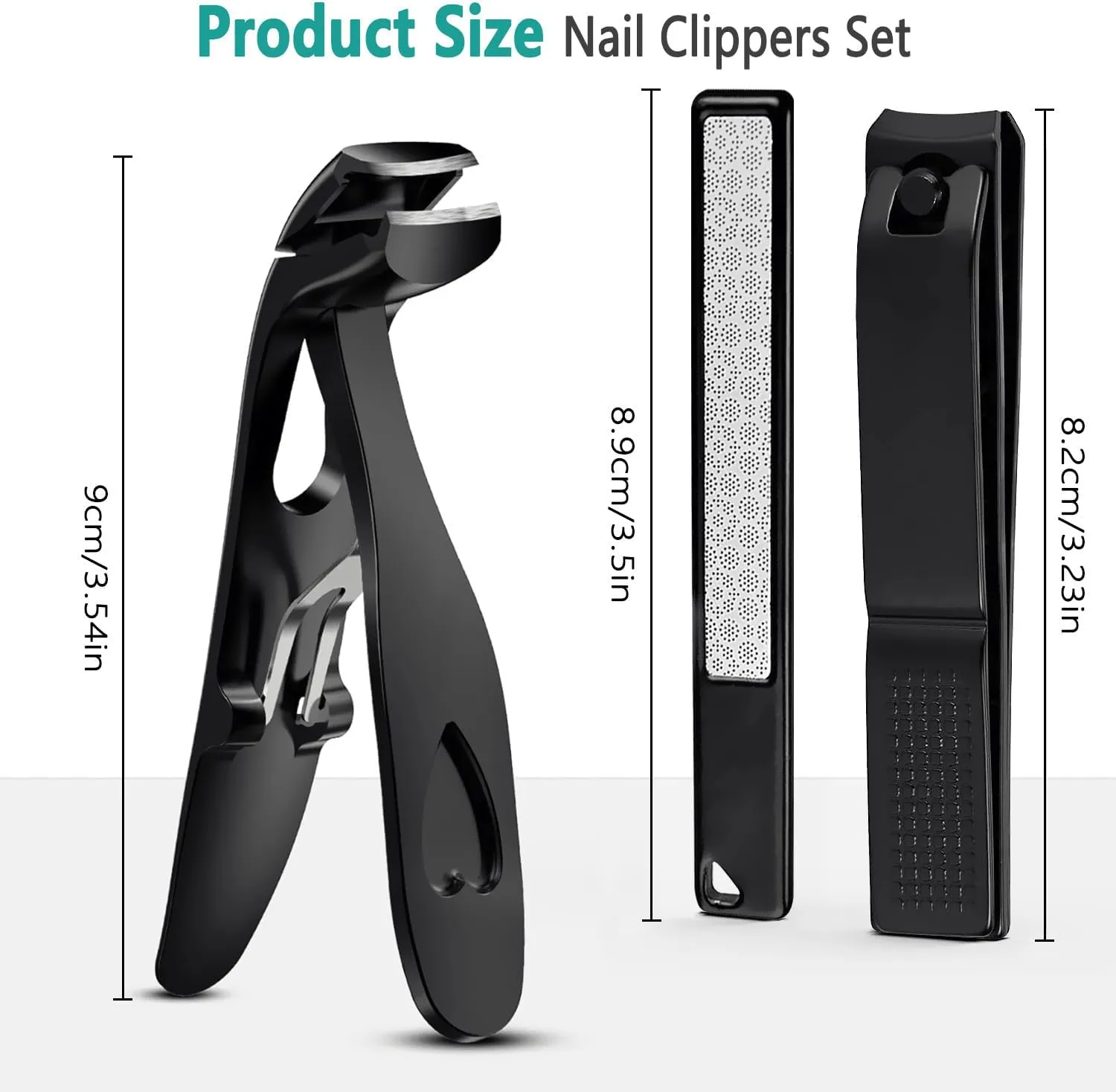 Nail Clippers for Thick Nails, Extra Sharp Ergonomic Wide Jaw Angled Toenail Clippers Fingernail Clippers for Women Men Seniors Nail Cutters Trimmers Set with Nail File Gift Case - Purple