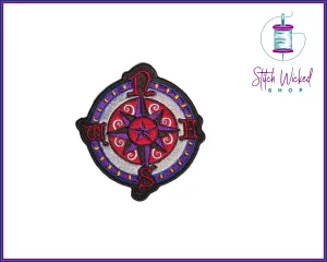 Nautical Compass, Fully Embroidered Patch