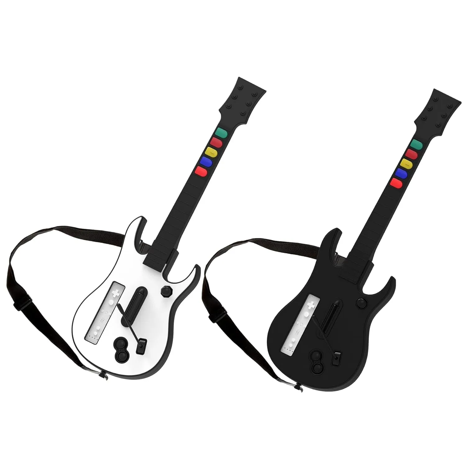 NBCP Guitar Hero Wii, Wireless Guitar for Wii Guitar Hero Clone Hero and Rock Band Games [ 2 PACK]