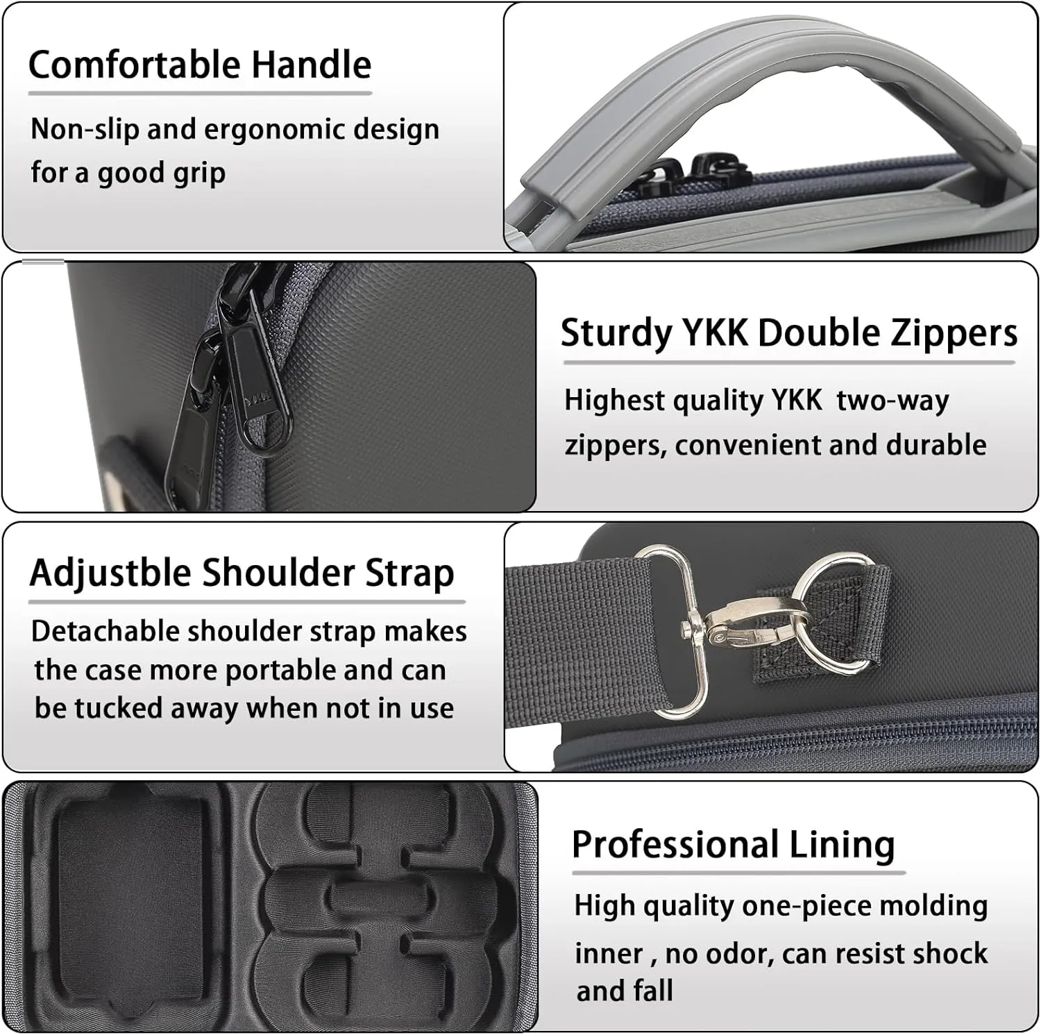 Neo Case, Portable Hard Storage Travel Shoulder Bag for DJI Neo Fly More Combo Drone and Accessories (Grey)