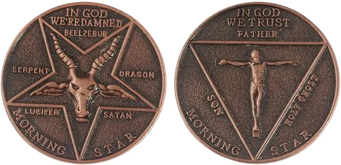 New for Arrival Tv Show Lucifer Morningstar Satanic Halloween Cosplay Prop Coin Commemorative Retro Metal Coin Badge Jewelry Accessories Jewelry Fashion Accessories for You