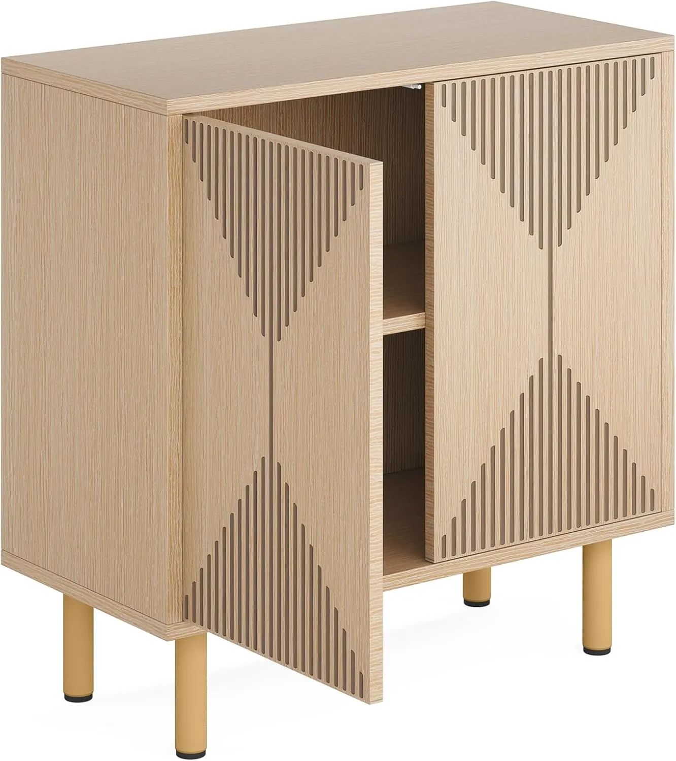 NicBex Modern Sideboard Cabinet,Large Buffet Storage Cabinet with Shelves, Accent Sideboard Buffet Cabinet for Living Room and Entryway,Set of 2,Walnut