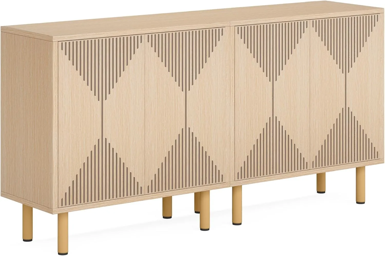 NicBex Modern Sideboard Cabinet,Large Buffet Storage Cabinet with Shelves, Accent Sideboard Buffet Cabinet for Living Room and Entryway,Set of 2,Walnut