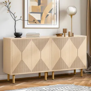 NicBex Modern Sideboard Cabinet,Large Buffet Storage Cabinet with Shelves, Accent Sideboard Buffet Cabinet for Living Room and Entryway,Set of 2,Walnut