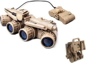 Night Vision Goggles Cosplay Prop, Four-tube Binocular Night Vision Goggles with Mount for GPNVG18 (Non-Function)