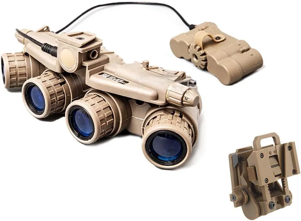 Night Vision Goggles Cosplay Prop, Four-tube Binocular Night Vision Goggles with Mount for GPNVG18 (Non-Function)