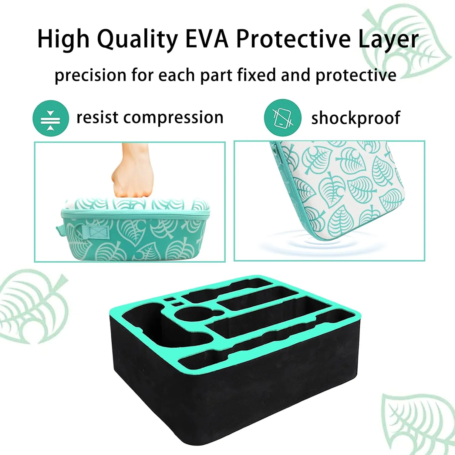 Nintendo Switch Deluxe Carrying Case-Turquoise Storage Bag with Handle and Shoulder Strap Fits Complete Switch System Console Switch Dock  Pro Controller  Joy-Con grip  Poke Ball Plus & Accessories.