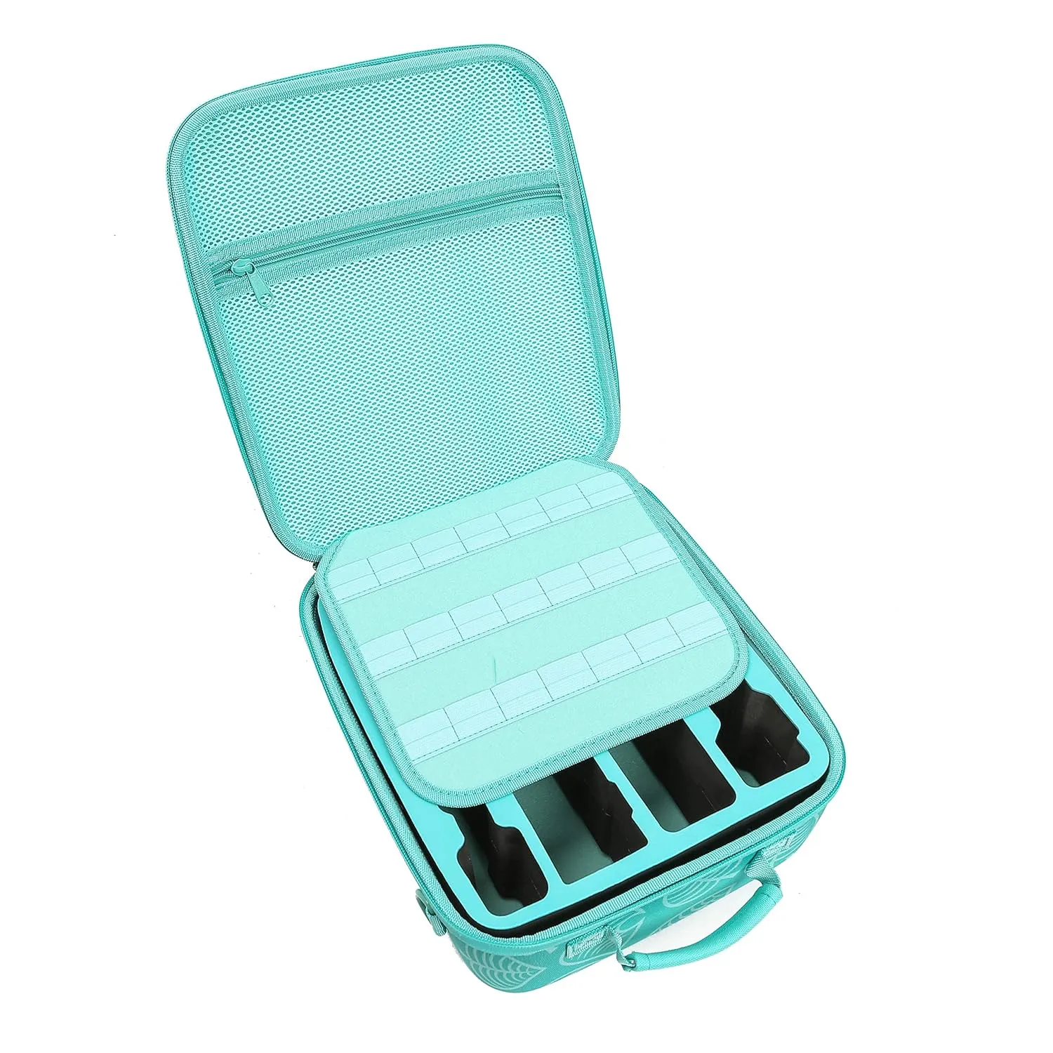 Nintendo Switch Deluxe Carrying Case-Turquoise Storage Bag with Handle and Shoulder Strap Fits Complete Switch System Console Switch Dock  Pro Controller  Joy-Con grip  Poke Ball Plus & Accessories.