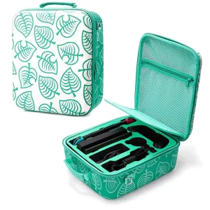Nintendo Switch Deluxe Carrying Case-Turquoise Storage Bag with Handle and Shoulder Strap Fits Complete Switch System Console Switch Dock  Pro Controller  Joy-Con grip  Poke Ball Plus & Accessories.