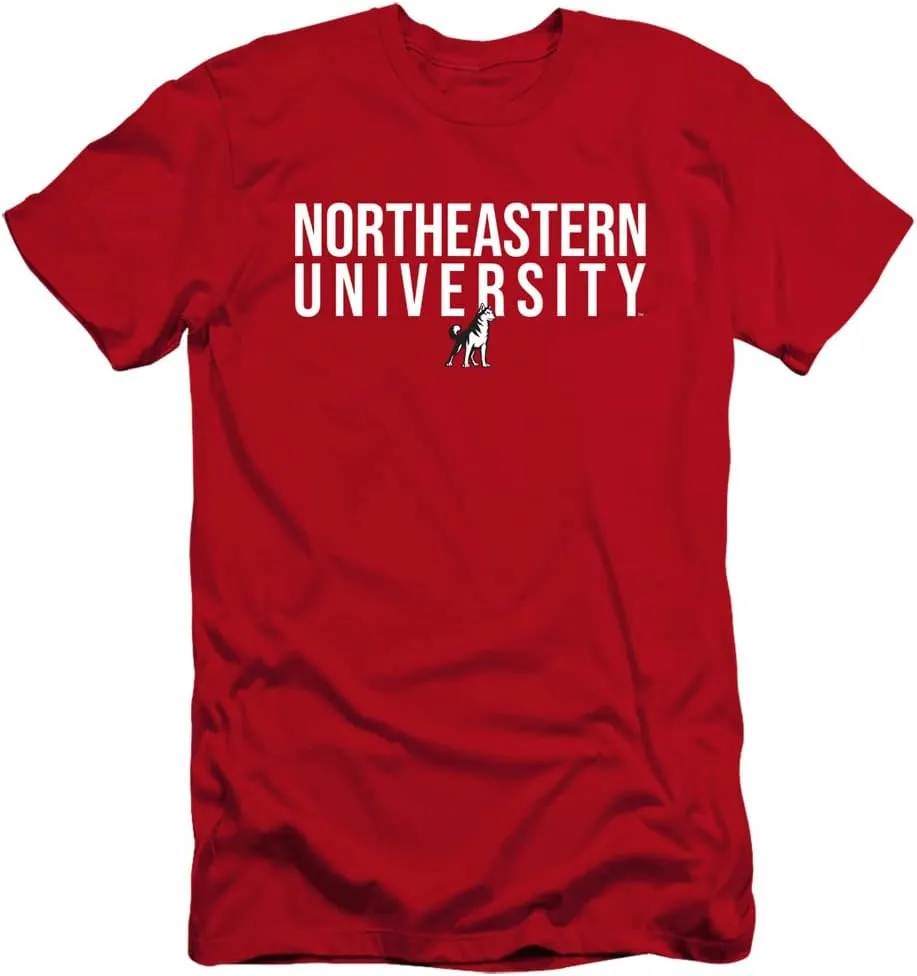 Northeastern University Official Stacked Unisex Adult Canvas Brand T Shirt