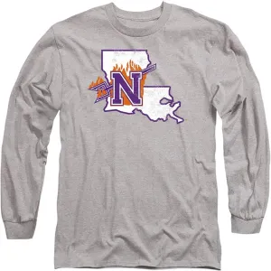 Northwestern State University Official State Shape Unisex Adult Long-Sleeve T Shirt